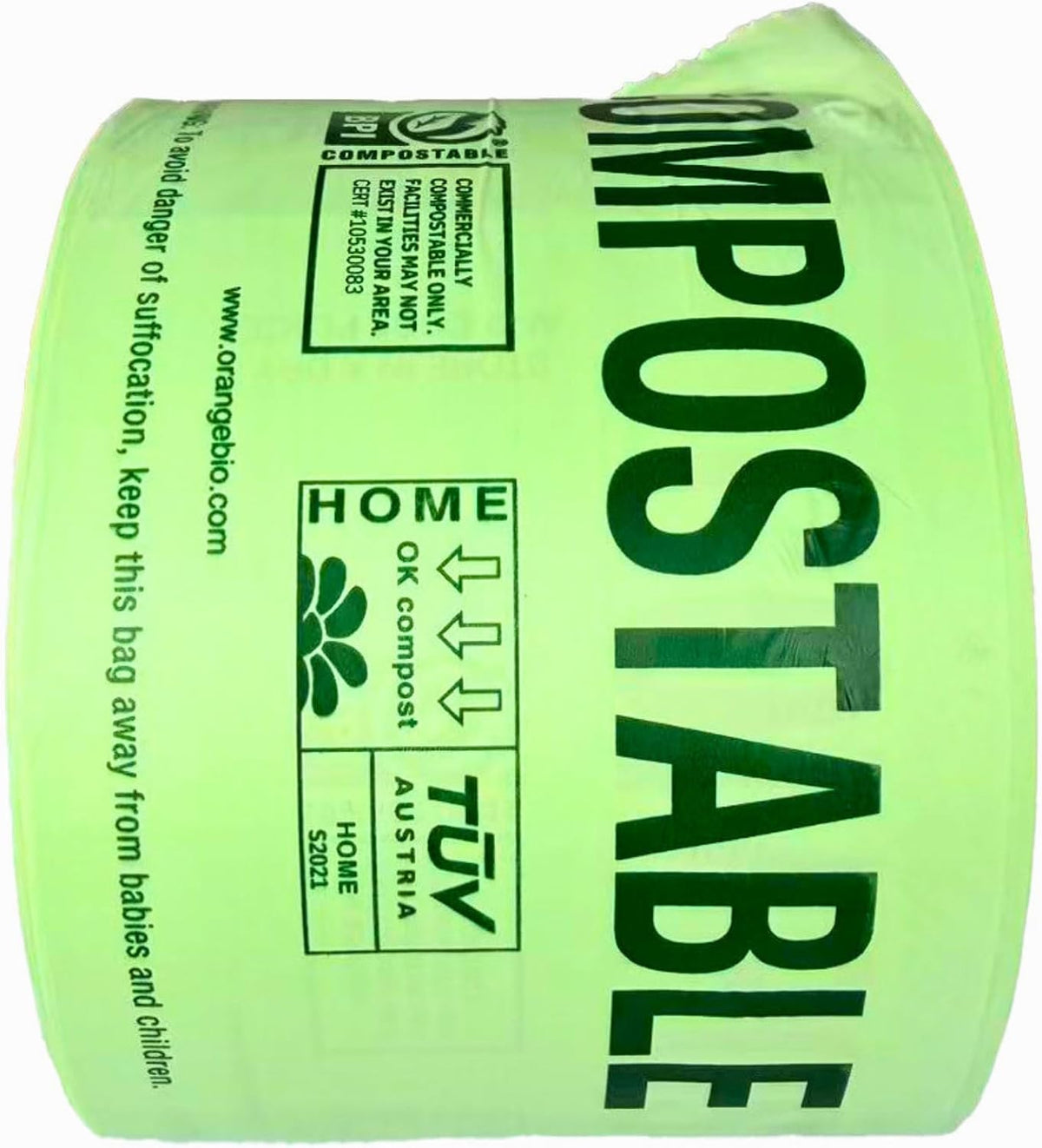 Compostable Produce Bags, 15" x 18", 1 Roll x 250