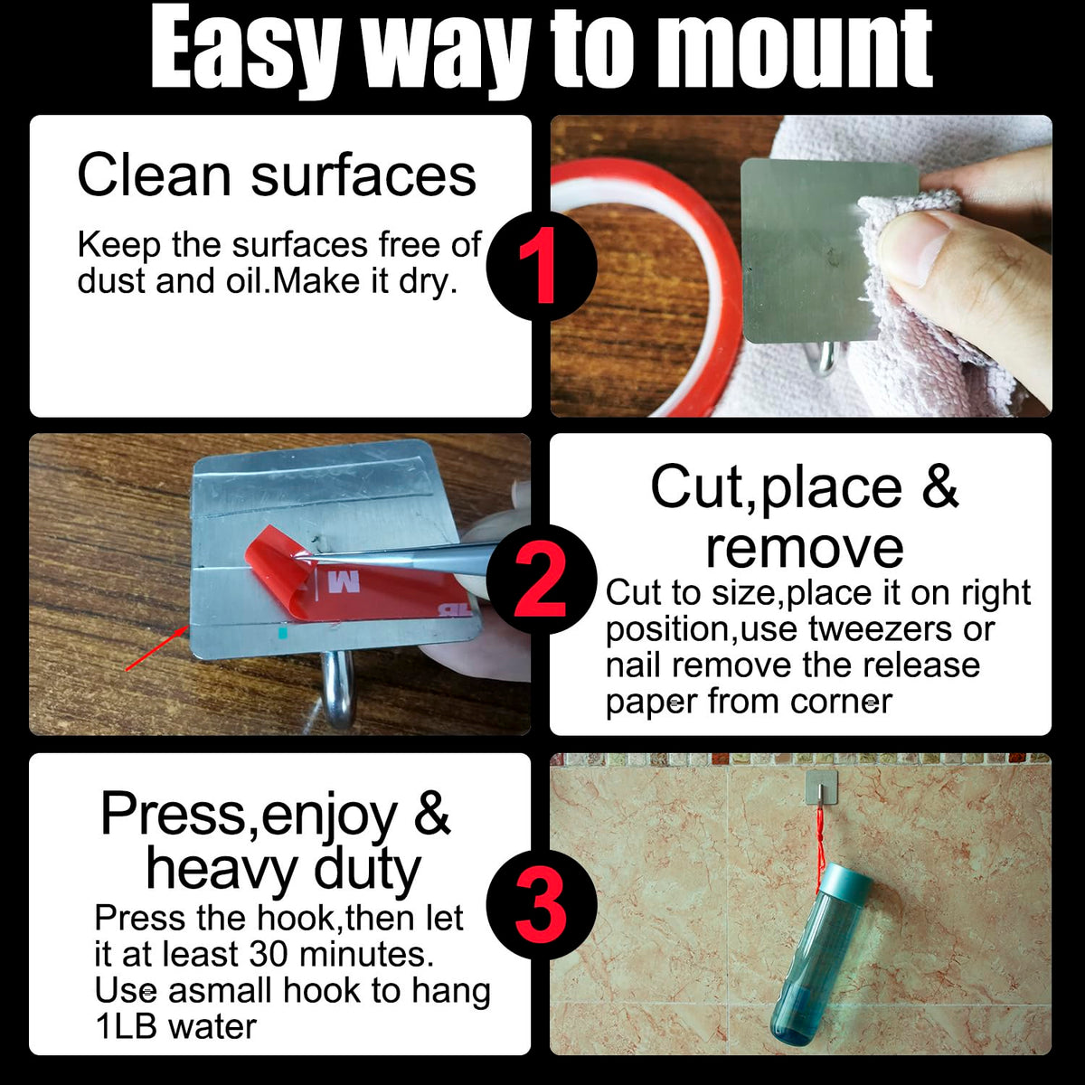 Clear Double Sided Nano Mounting Tape,0.4 inch *10 FT Two Sided Foam Tape