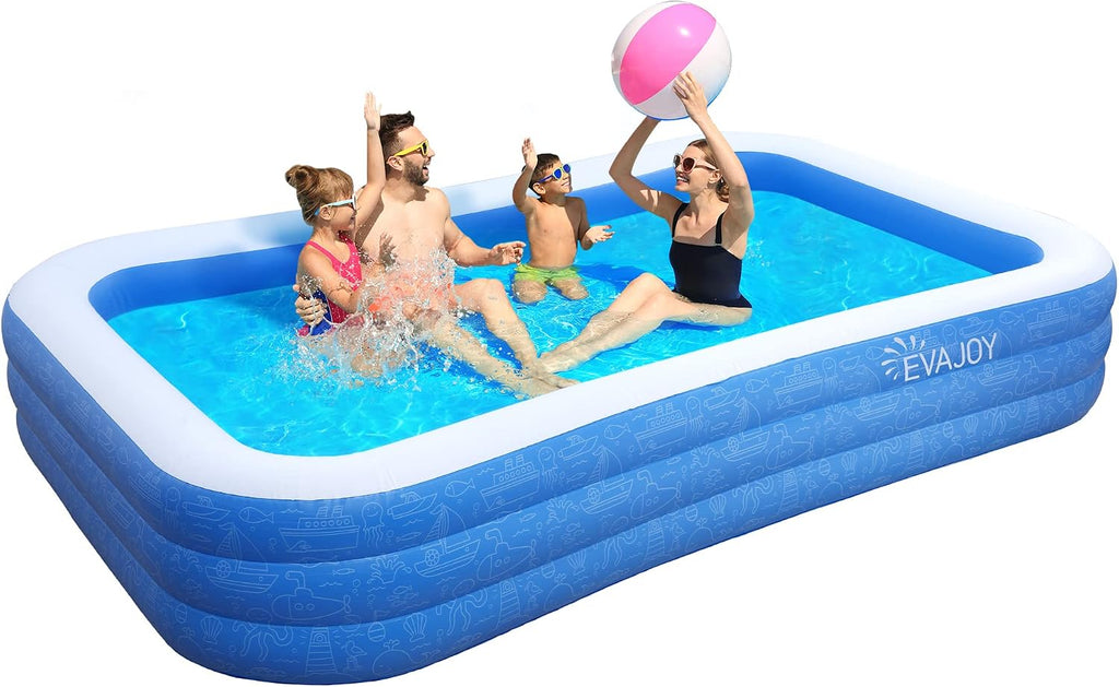 Inflatable Pool, EVAJOY 118'' x 72'' x 20'' Above Ground Pool, Kiddie Pool Large Size Thickened Blow Up Swimming