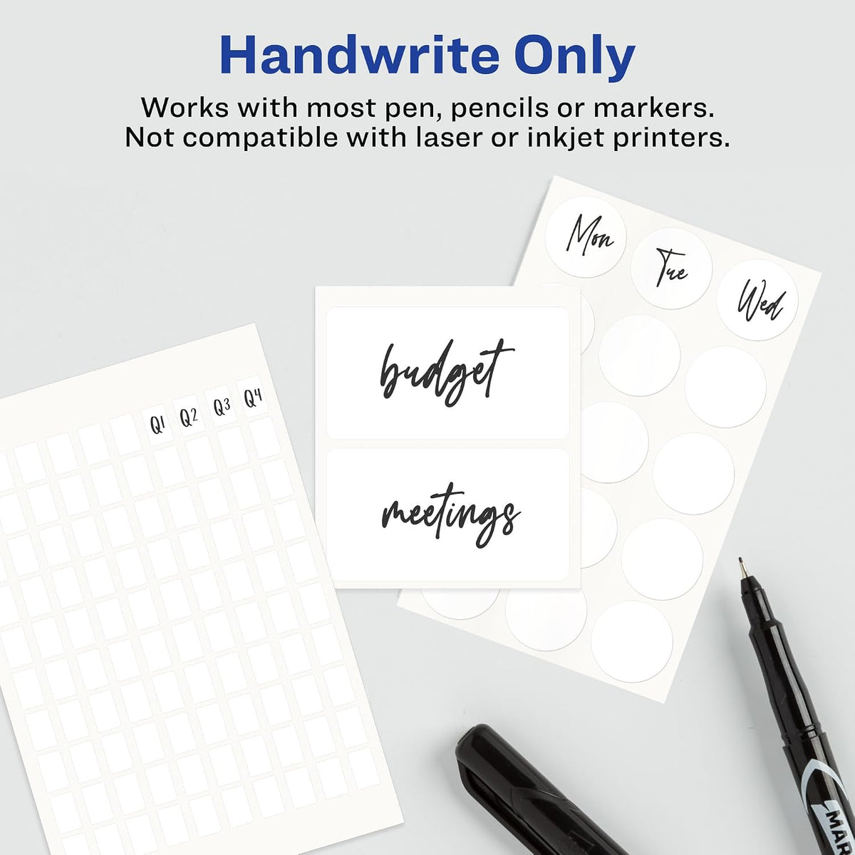 Multi-Use Removable Labels, 3/8" x 5/8", White, Non-Printable, 1,008 Blank Labels Total (5414)