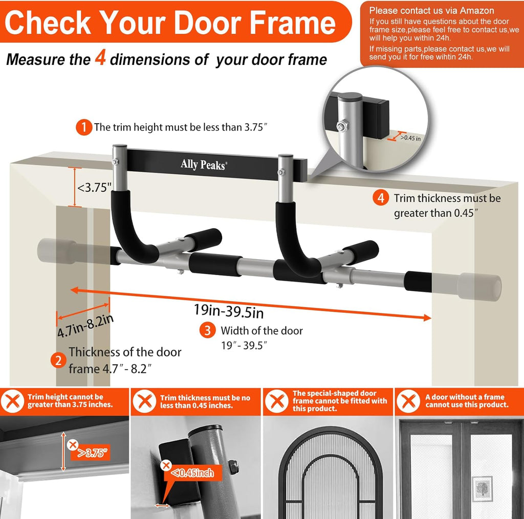 Pull Up Bar for Doorway,Multiple Levels Width Adjustable Pull Up Bar Accurately Match Wide and Narrow
