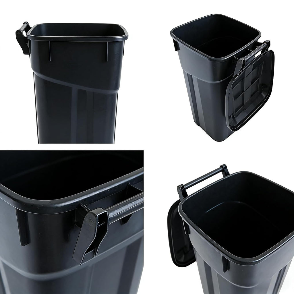 32 Gallon Outdoor Trash Can, Garbage Can with Wheels, Outdoor Garbage Can with Lid, for Indoor/Outdoor Use, Waste