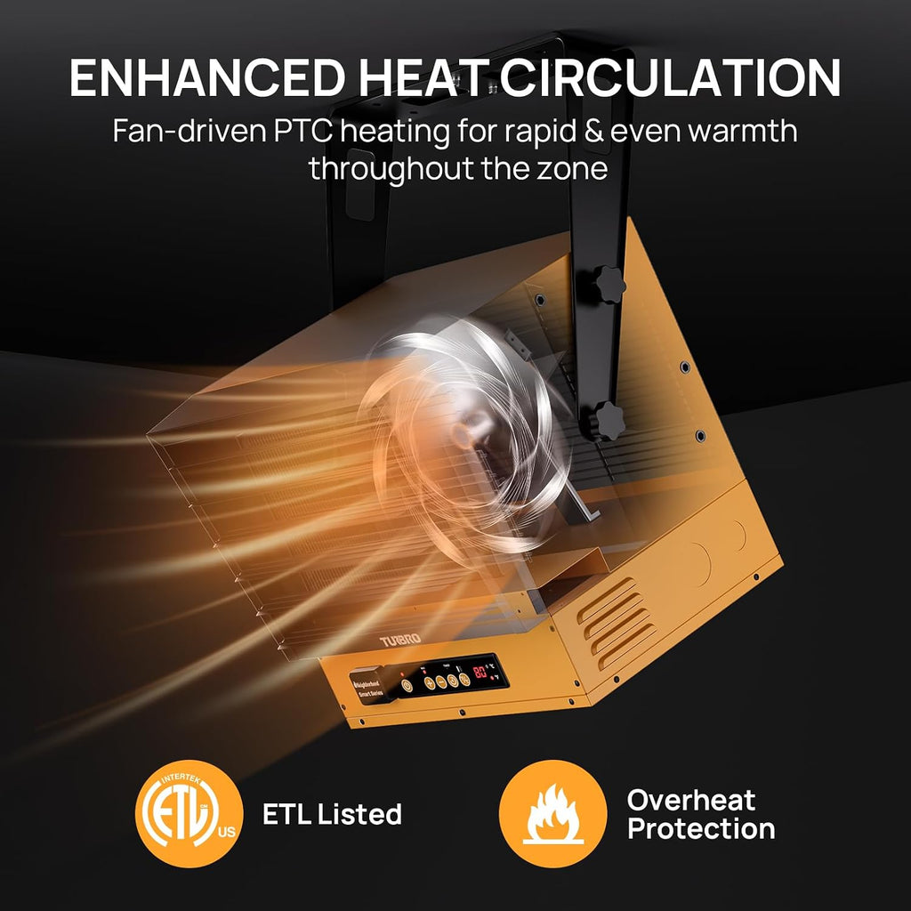 15,000W Electric Garage Heater, 240V Hard Wired, WiFi Enabled, Fan-Forced Shop Heater with Remote, Overheat