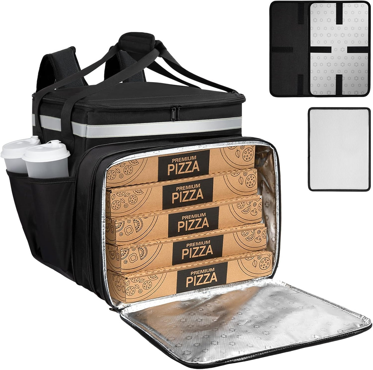 Food Delivery Backpack, Expandable Delivery Backpack Pizza Bag, XL