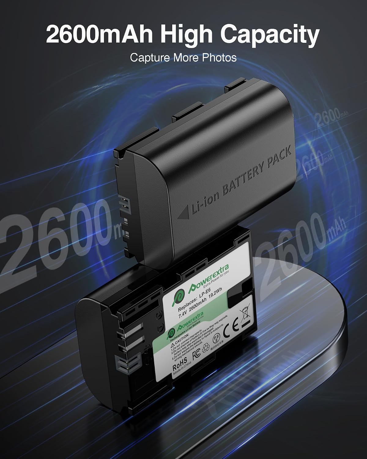 LP-E6 LP-E6N Batteries and Dual Channel Charger for Canon EOS 5D Mark II III IV,5DS,5DS R,6D,6D Mark II,7D, 7D Mark