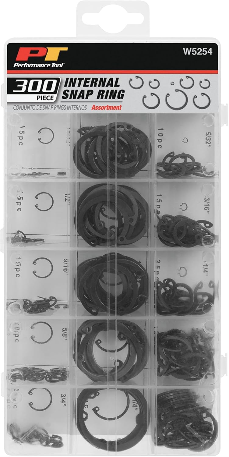 Performance Tool W5254 300-Piece Internal Snap Ring Assortment Kit