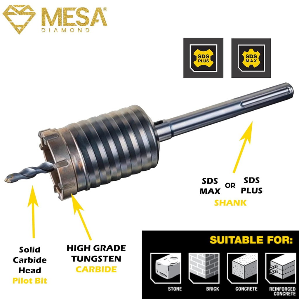 4 1/2 in (115mm) x 12 in. SDS-Max Carbide Tipped Rotary Hammer Core Bit