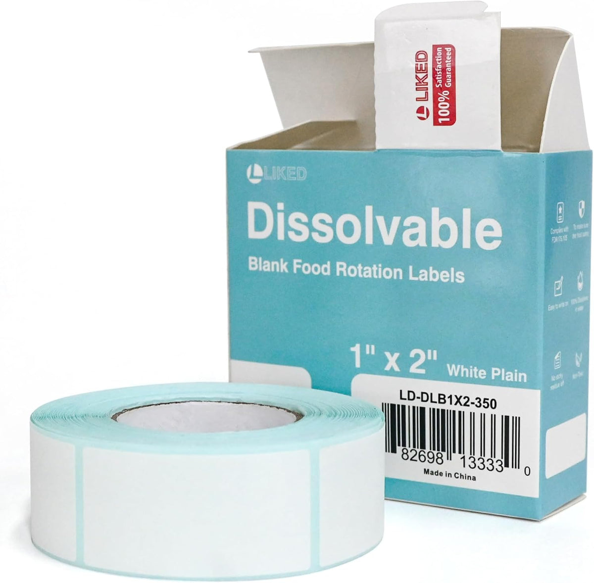 350 Stickers 1x2 inch Dissolvable Food Labels for Containers
