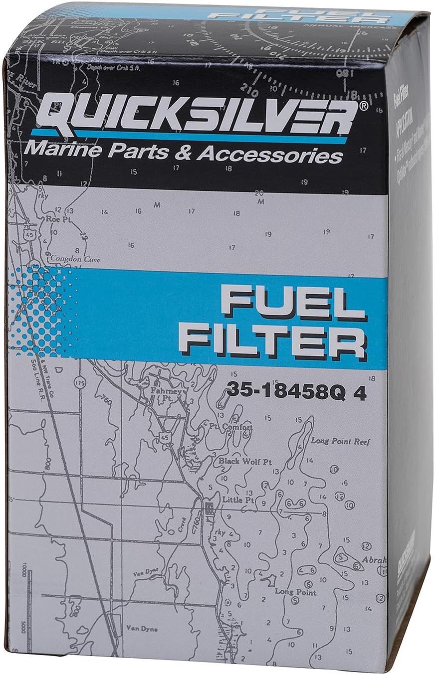 Quicksilver 18458Q4 10-Micron Fuel Filter Kit with Water Sensor for Mercury