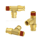 Siptenk 3/8" OD Tube x 1/4" Side NPT Thread Tee Brass Air Line Fittings