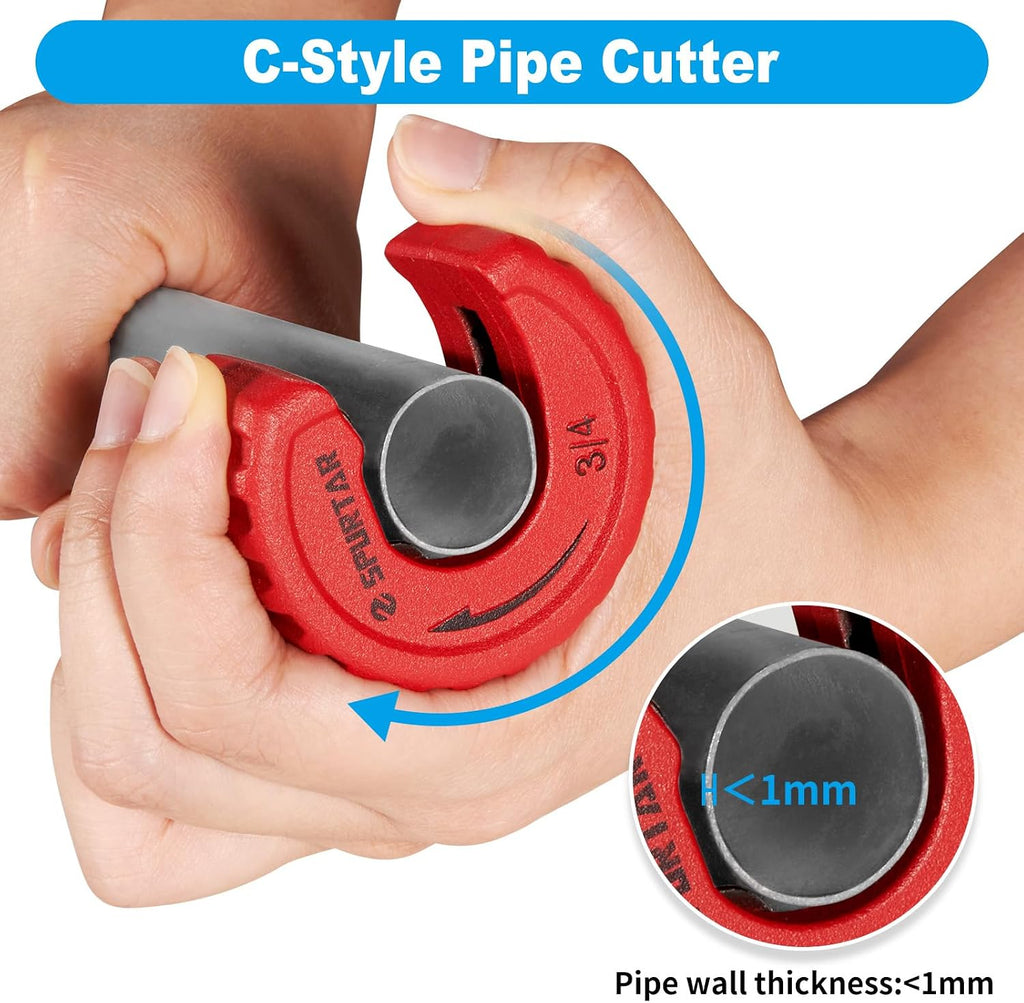 4pcs Pipe Cutter Tool Set with Deburring Tool for Copper Tubing | 3pcs Tubing Cutter 1/2" 3/4" 1" and 1pc Deburring