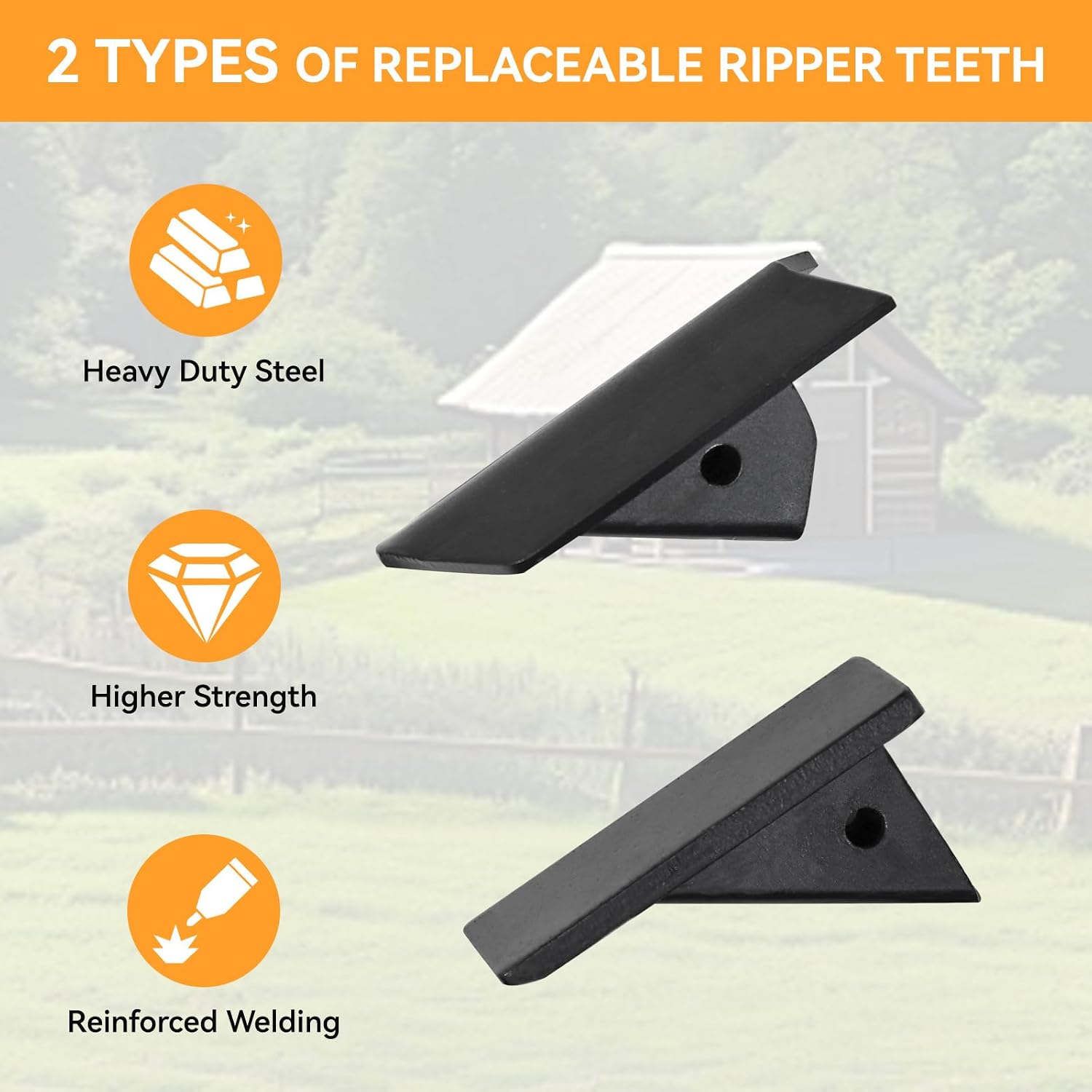 Hitch Mounted Ripper Trencher for ATV UTV Tractor, 3 Point Subsoiler Plow fits 2" Receiver, Reinforced Middle Buster