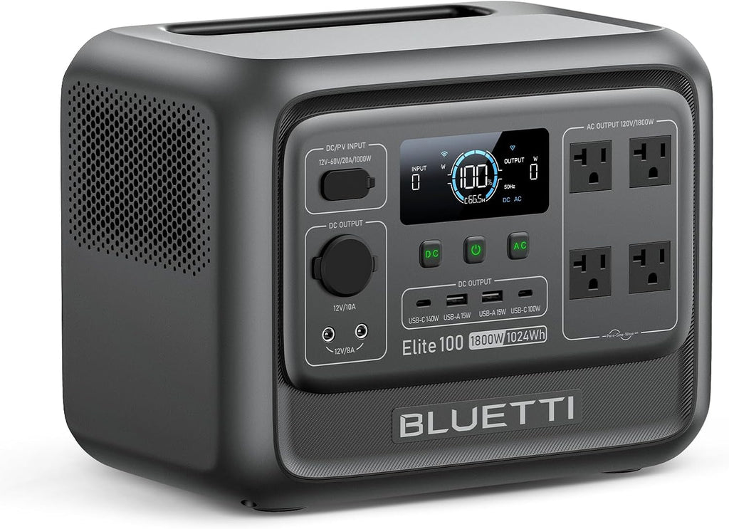 Elite 100 V2 Portable Power Station, 1024Wh LFP Battery Backup w/ 4 1800W AC Ports (3600W Surge), 35% Smaller, Fast