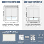 Light Filtering Roller Shades for Windows, 34" W x 72" H, Ivory