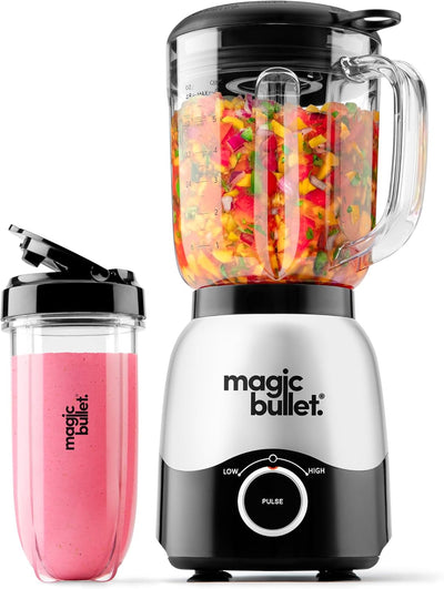 Combo Blender, 600W, 48oz Pitcher, 16oz Cup with To-Go Lid, Easy Cleaning, Cross Blade