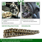 Gold 420 X-Ring Chain 104 Links - Universal Fit for Kawasaki, Yamaha