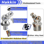 Hakkin Metric Grease Fittings Assortment M6 M8 M10, 304 Stainless Steel
