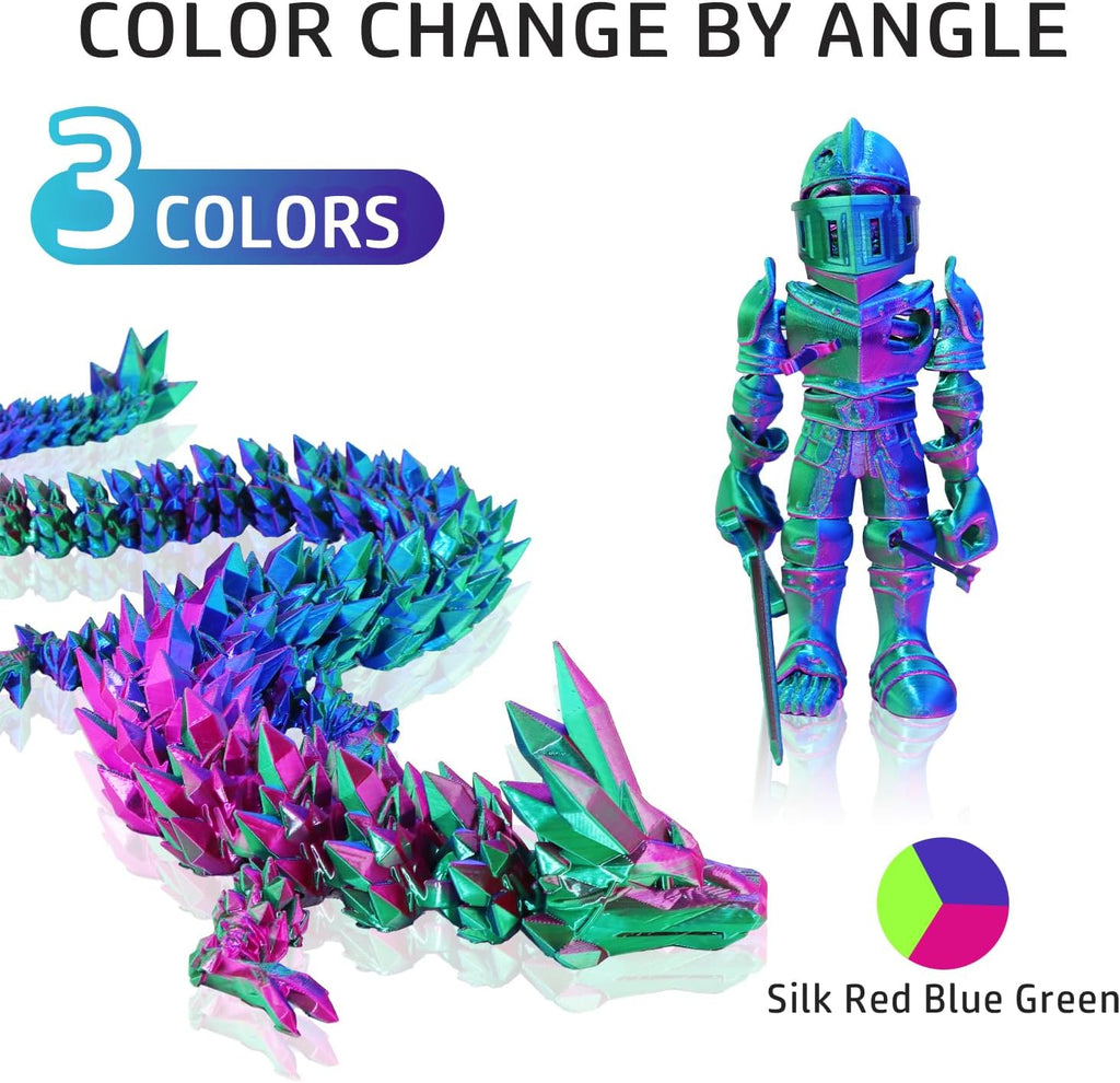 3D Printer Filament, Silk PLA Filament Tricolor, Green-Red-Blue 1kg | 1.75mm Multicolor filament, 3D Printing