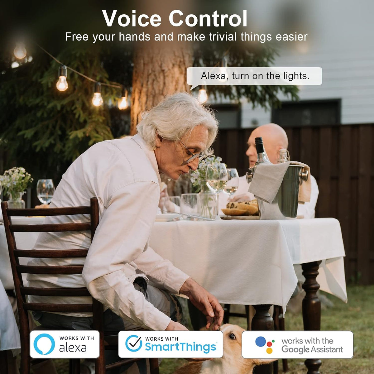 WiFi Outdoor Smart Plug, Smart Plugs that Work with Google Home for Voice Control, Wireless Remote APP Control Smart