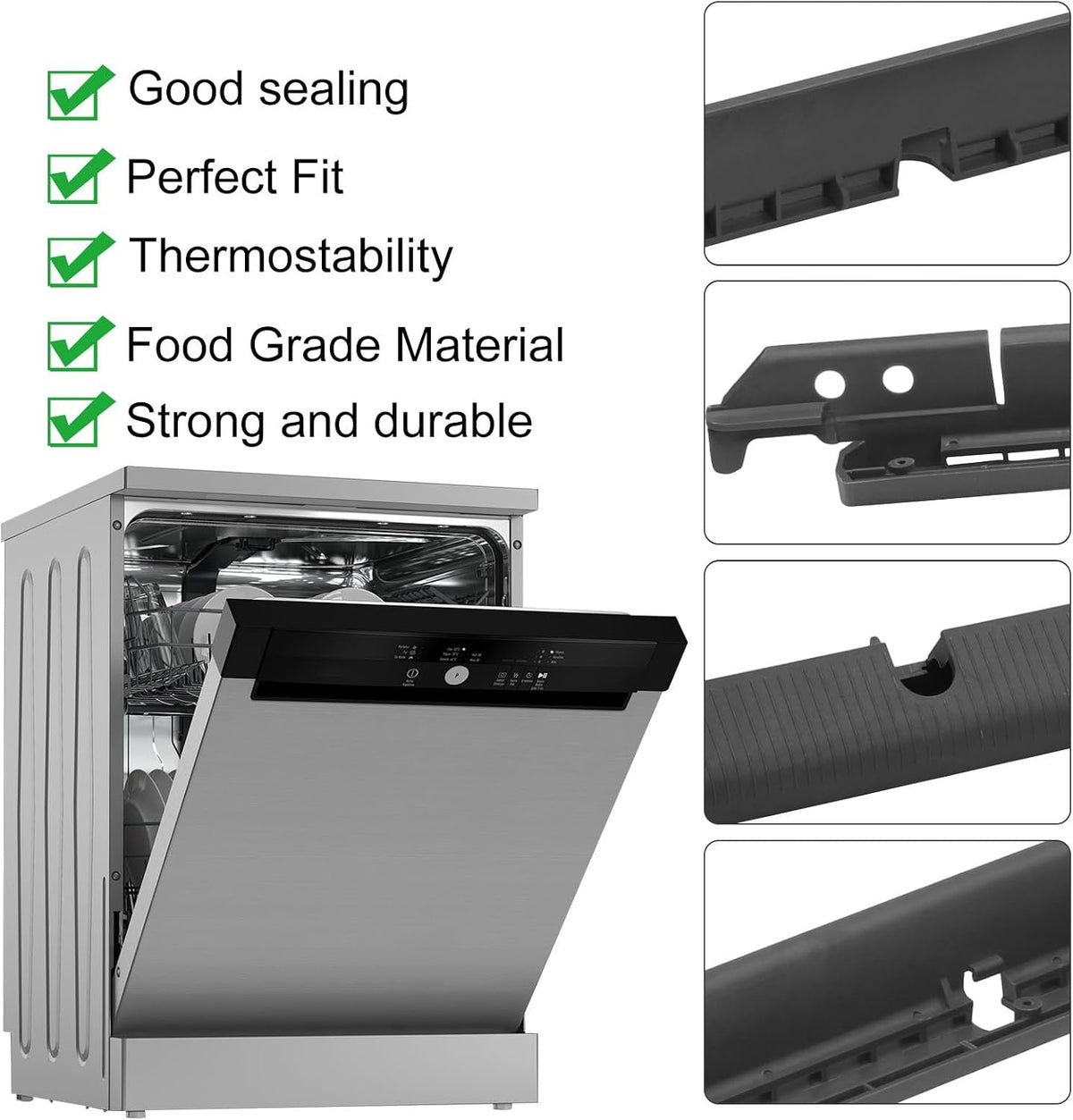W10909089 AP6034205 Dishwasher Lower Door Seal - Compatible with Whirlpool, Admiral, Amana, Crosley, Estate, Jenn-Air, Kenmore, Sears, Kirkland, Kitchen Aid, Magic Chef, Maytag, Roper
