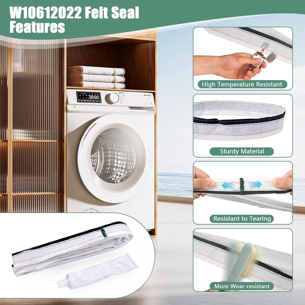 W10612022 Dryer Rear Drum Felt Seal Replacement for Whirlpool Dryer Felt