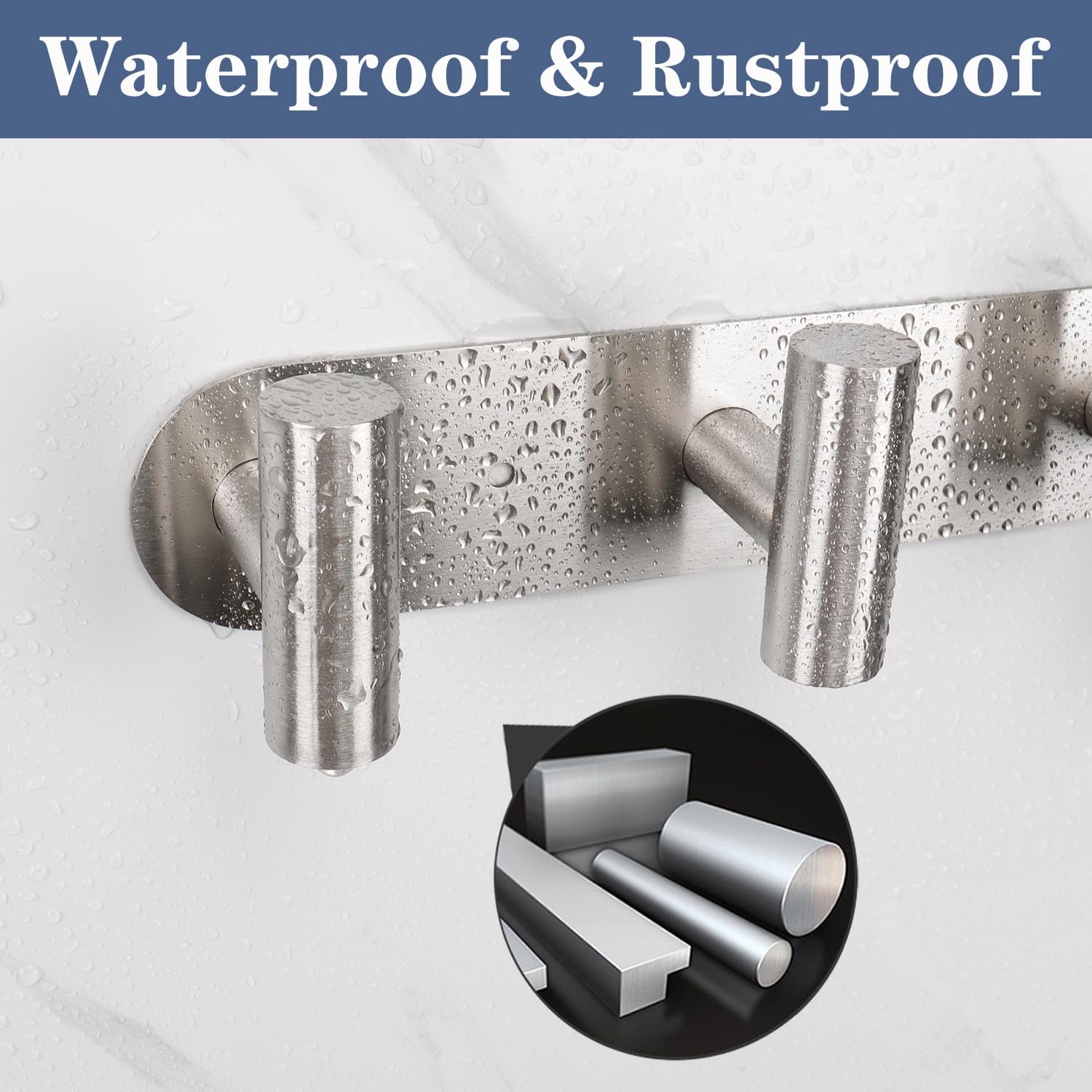 Coat Hook Rack, Wall Mounted Rack with 4 Hooks, Heavy Duty Towel Rack Wall Hooks for Hanging Jacket, Stainless Steel