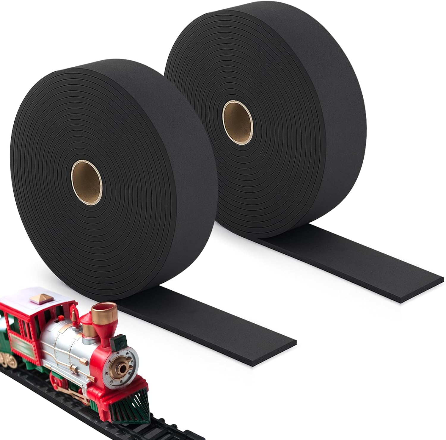 2 Roll N Scale Track 24ft Model Train Foam Roadbed Shock Absorption | Eva Roadbed Base for O N Ho Scale Track