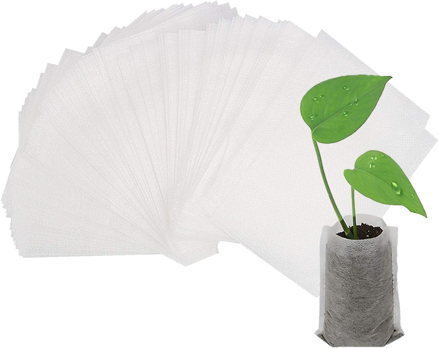 Nursery Growing Bags, 400pcs Fabric Plant Bags, Non-Woven Plants Grow Bags, Seeding Starter Bag Seedling Plants Pots