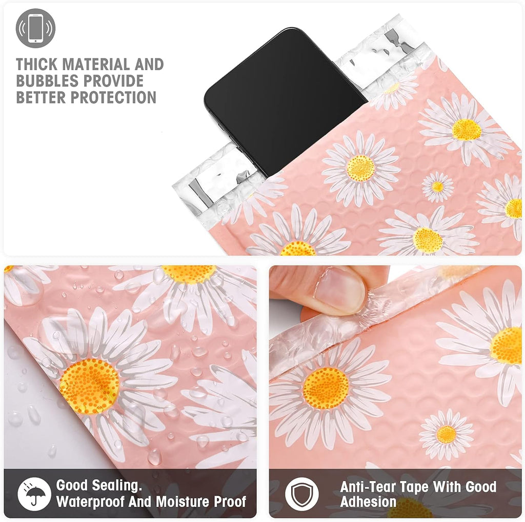 Bubble Mailers 6x10 Inch 100 Pack Pink Bubble Mailer Fancy Daisy