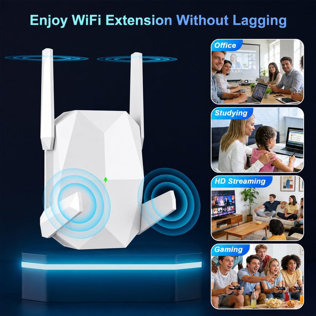 WiFi Extender, 2026 30X WiFi 6 Booster AX3000 | (5.8/2.4GHz) 25639 sq.ft Long Range and 150+ Devices, WiFi Extender