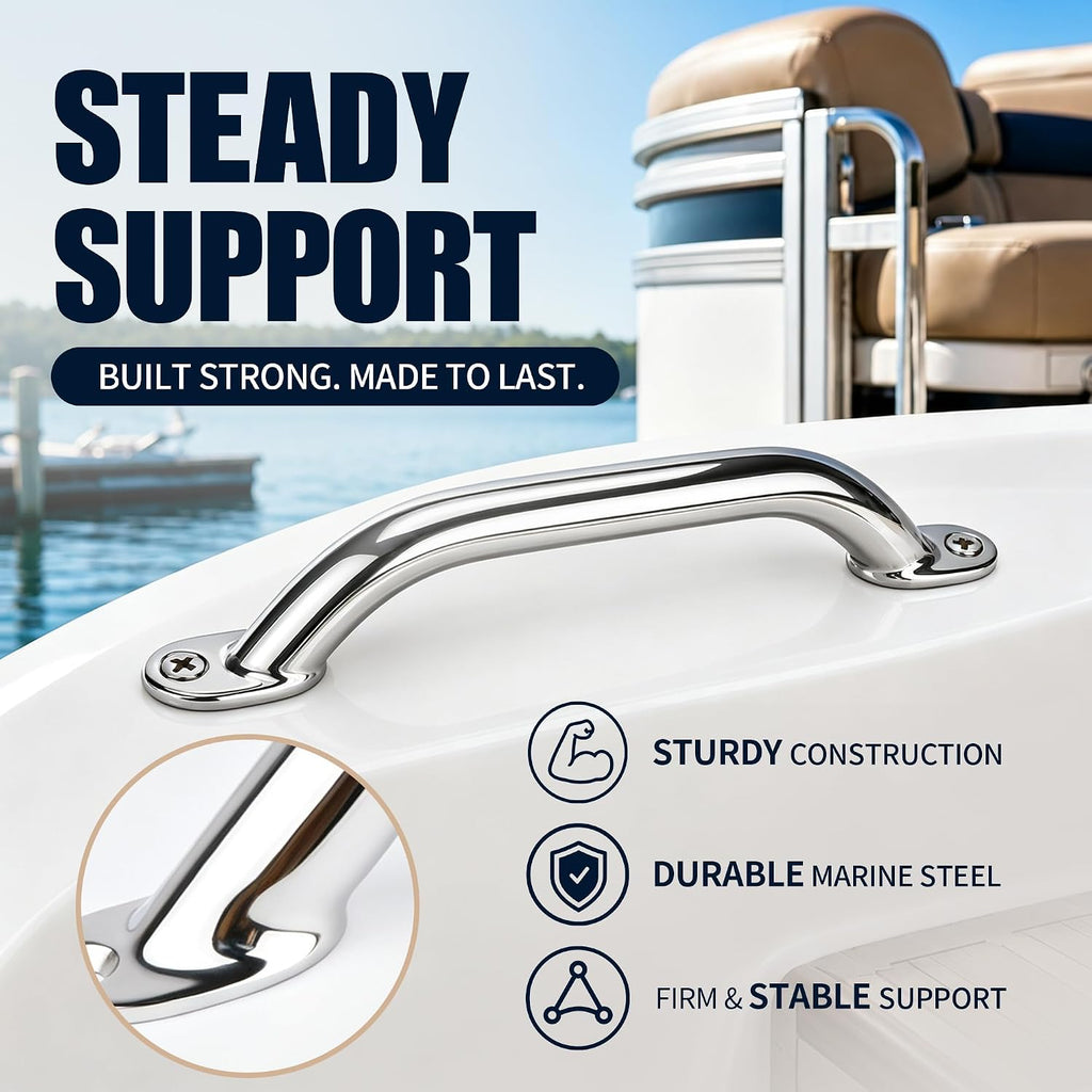 Boat Grab Bar, 2 Pcs Marine Stainless Steel Boat Grab Handles