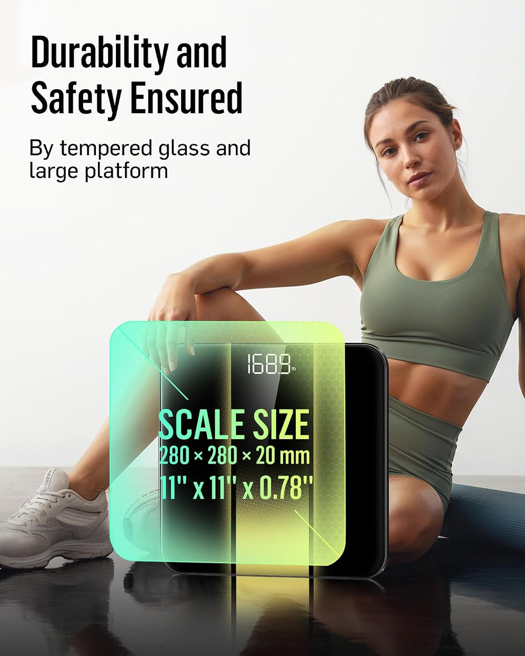 Digital Bathroom Scale for Body Weight with High Precision, Clear LED Backlight Display, Accurate Scale with Tempered