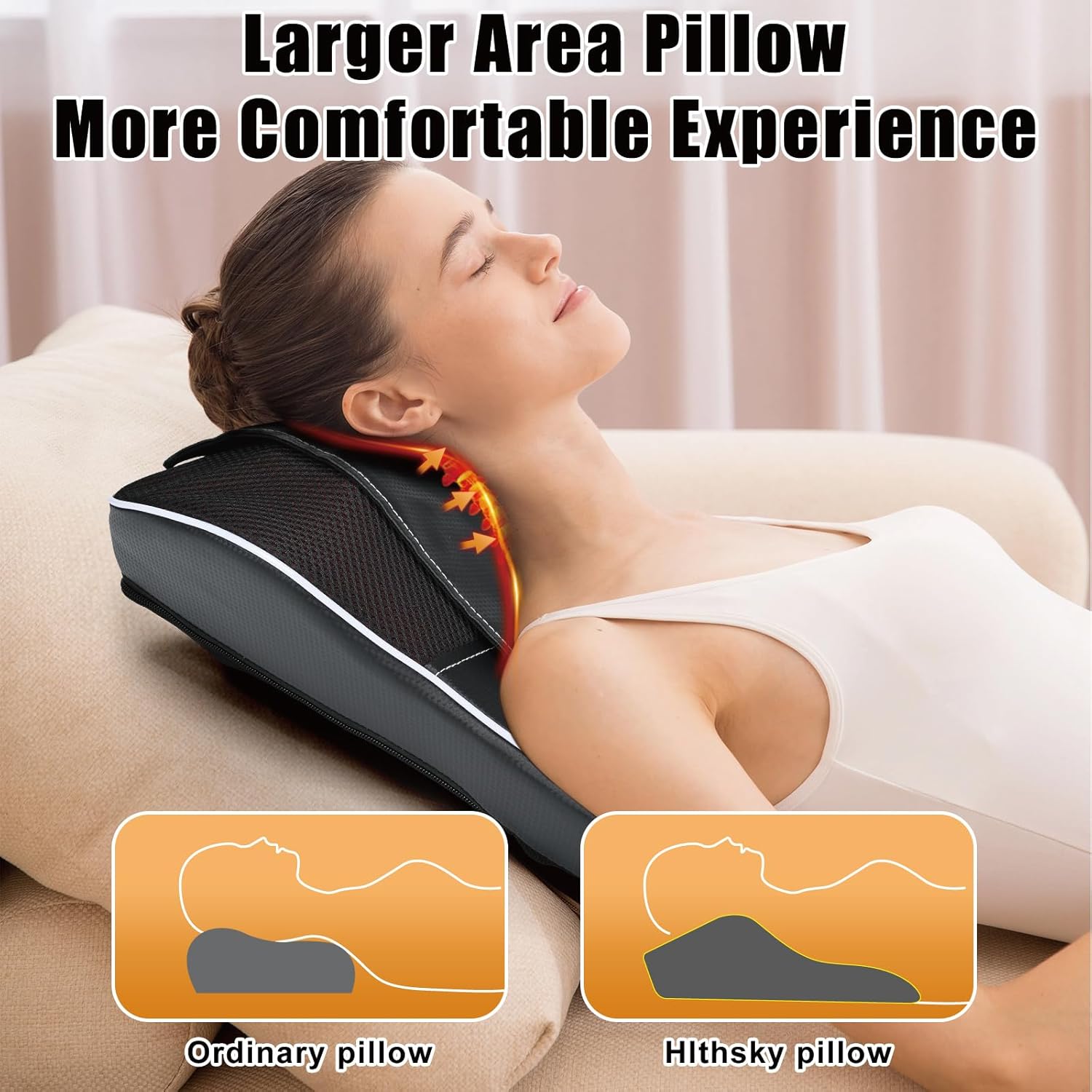 Shiatsu Neck and Back Massager with Heat,Neck Massager for Pain Relief deep Tissue,3D Kneading Massage Pillow for