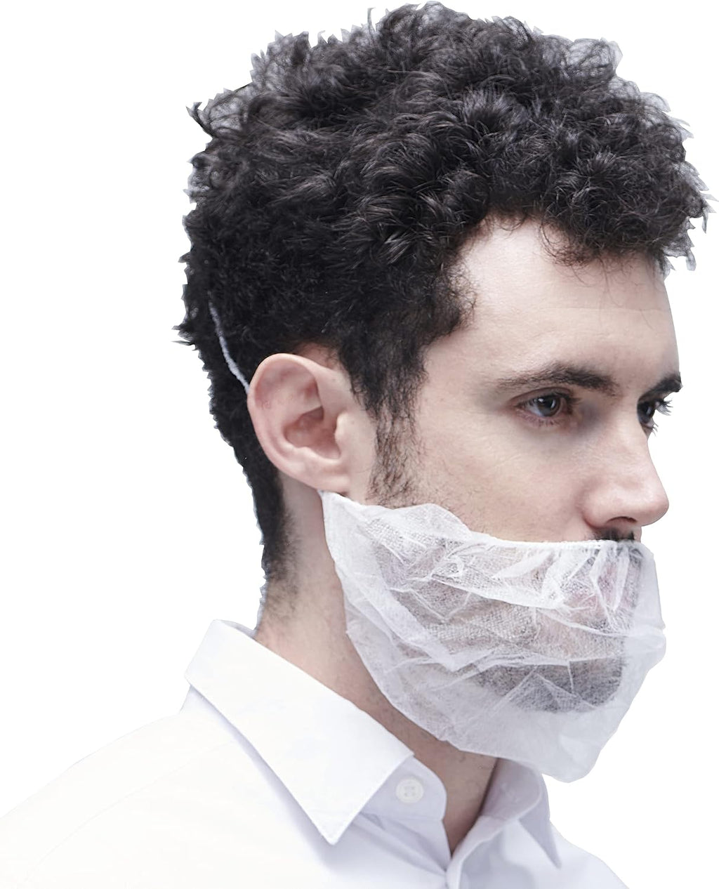 Disposable Beard Covers Protector, 19x9, White, 100 Pack
