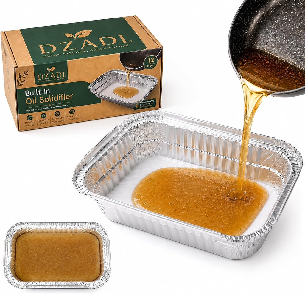 Cooking Oil Solidifier, 12-Pack Disposable Grease Disposal Trays