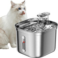 Cat Water Fountain, Stainless Steel Pet Water Fountain for Cats Inside, 3 Filters&Ultra-Quiet Pump, 2.2L/73oz
