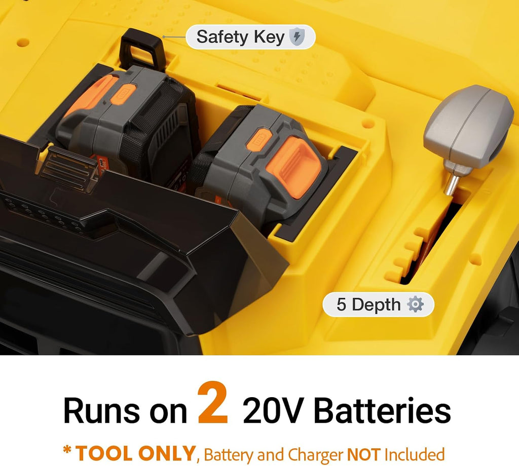 Cordless Lawn Dethatcher and Scarifier Compatible with Dewalt 20V Battery | Tool Only, 15" Electric Brushless