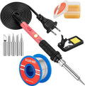 Soldering Iron Kit, 60W Soldering Iron with 5pc Interchangeable Tips, 10-in-1 Adjustable Temperature Solder Welding