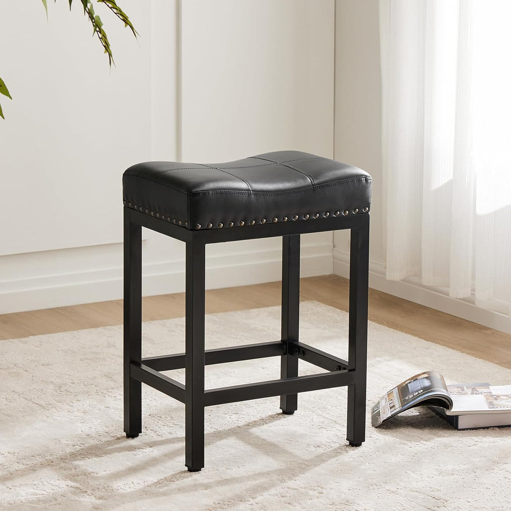 24 Inch Counter Height Bar Stools Set of 2, Kitchen Island, Inky