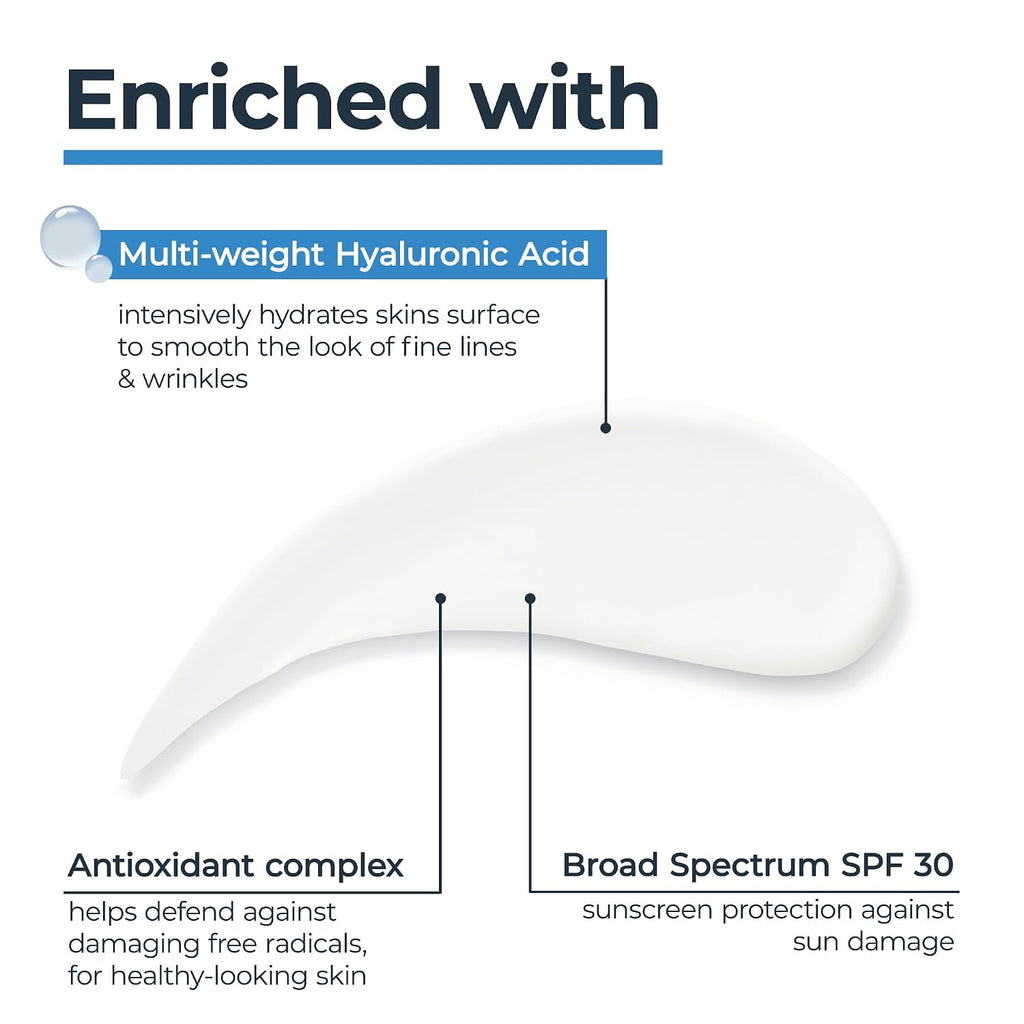 Immersive Hydration Daily Face Lotion SPF 30, 1.7 FL OZ | Lightweight Face Moisturizer with Hyaluronic Acid, Improves