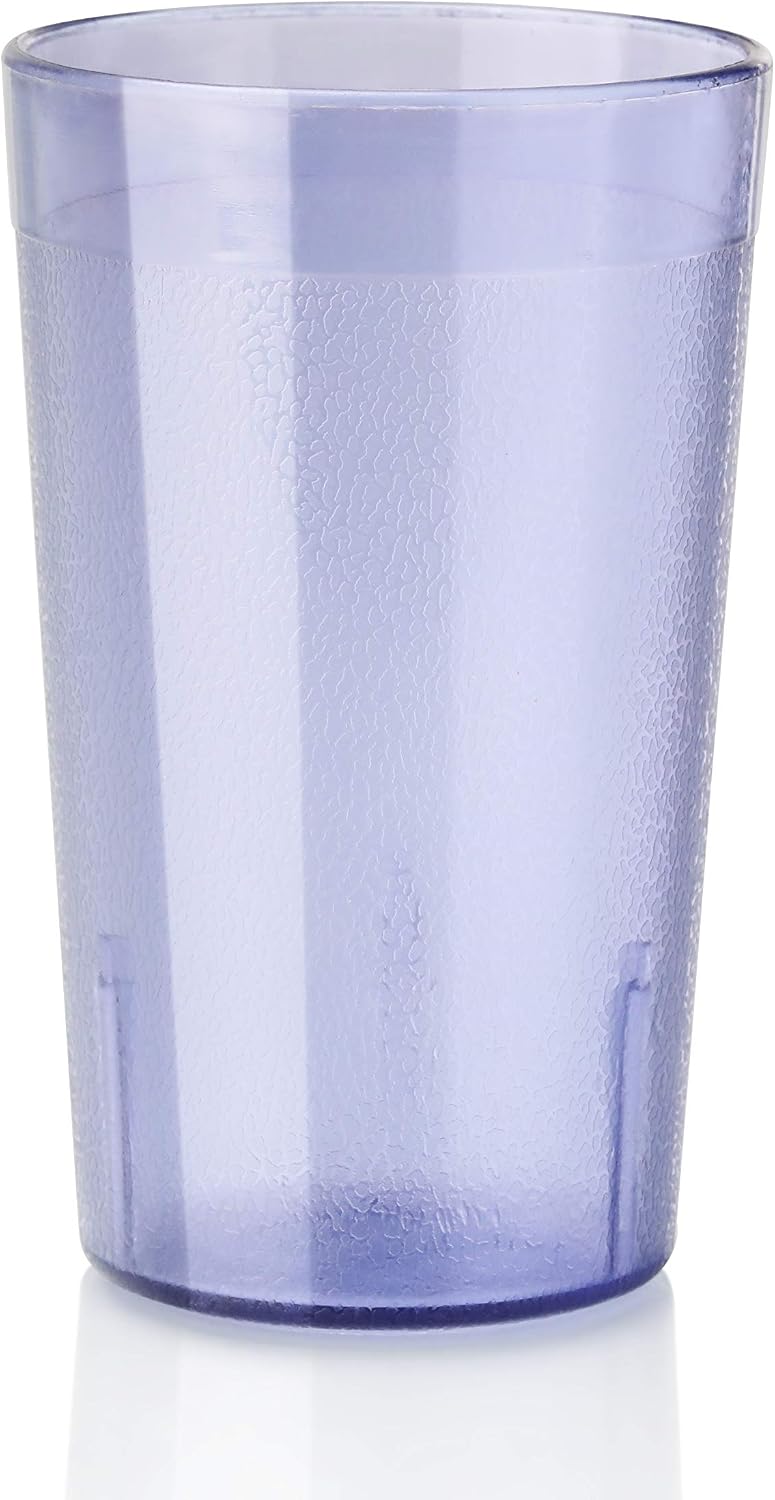 Restaurant-Grade Polycarbonate Beverage Tumblers, 5 oz, Blue, Set of 12