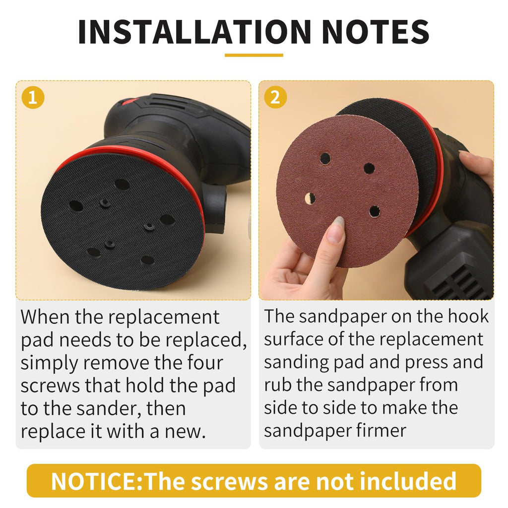 Gnellkoor Orbital Sander Pad Replacement for Porter Cable 333, 3 Pack