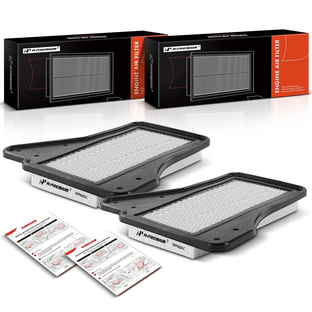 A-Premium 2-PC Engine Air Filter Compatible with Chrysler