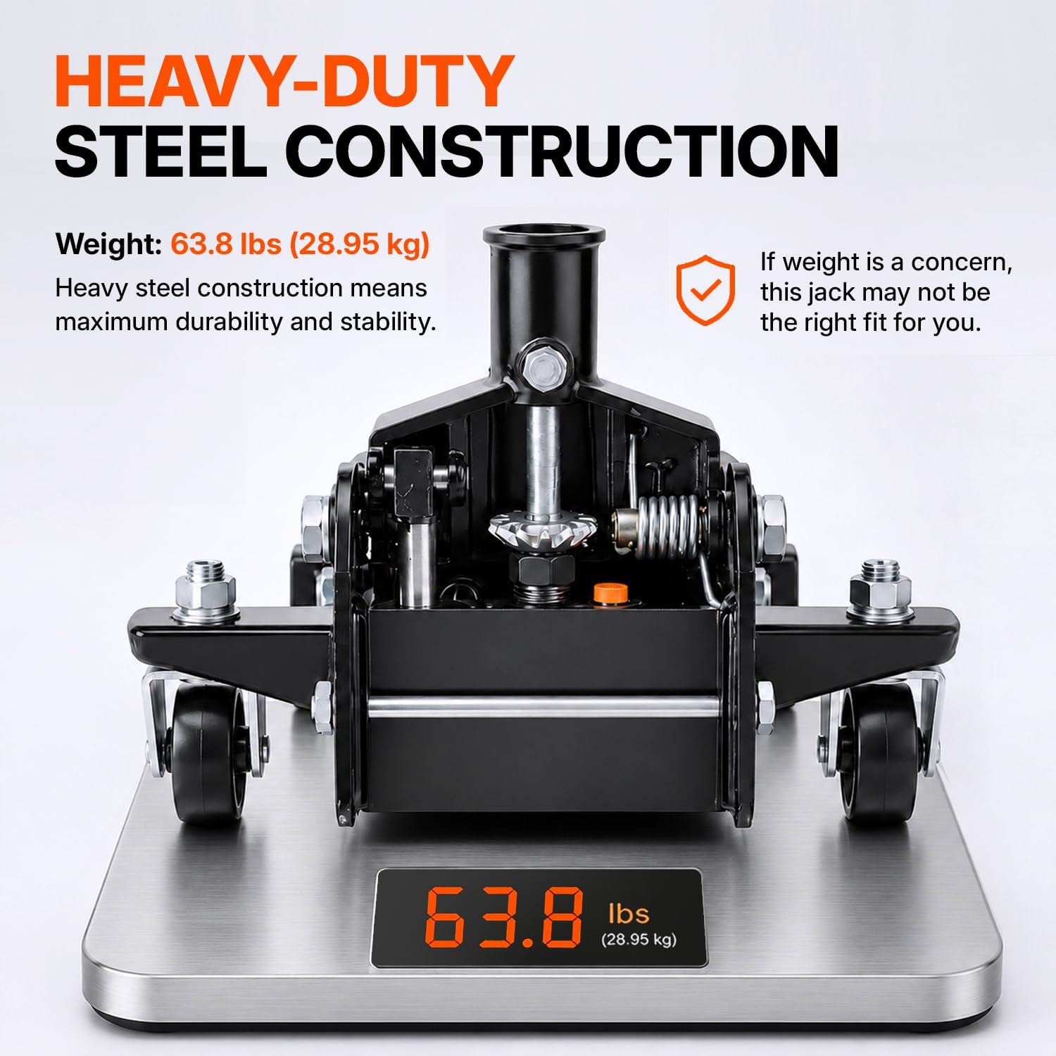 3 Ton Floor Jack (6000 lbs), Single Piston Steel Hydraulic Floor Jack, Lift Range 5.5" to 18.5", Fits Cars, SUVs &