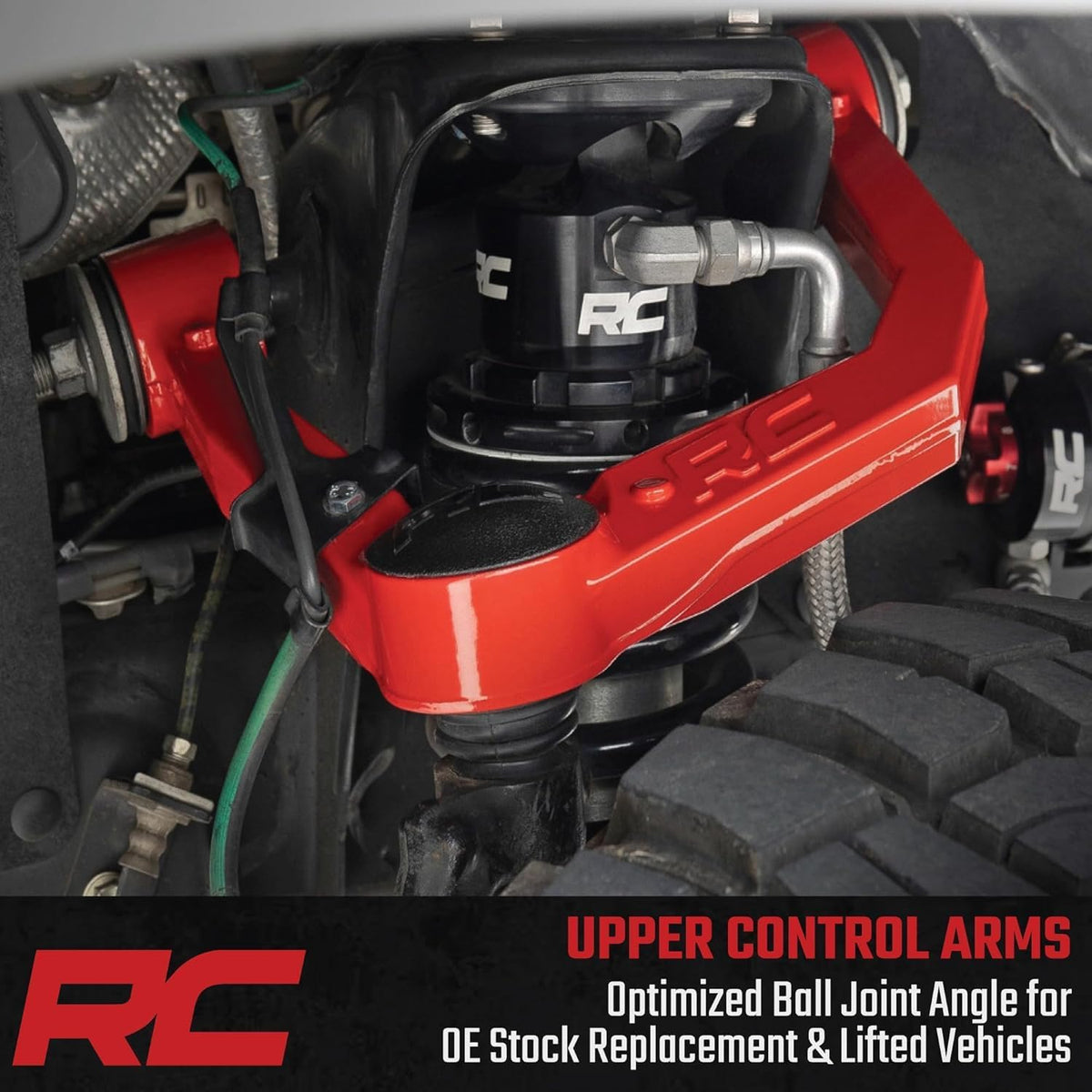 Rough Country Forged Aluminum Control Arms for 2019-2024 Ram 1500-31402RED