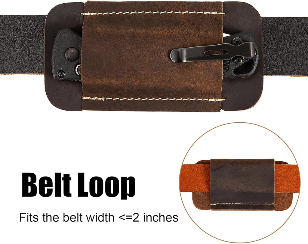 Knife Sheath,Leather Knife Sheath for Belt,Horizontal Carry Pocket Knife Holder,EDC Belt Organizer,Handmade Compact