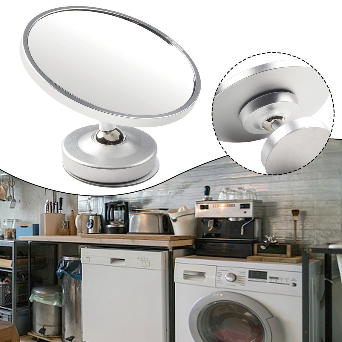 Tixorelin for Espresso Shot Mirror, Magnetic Adjustable Swivel Angle 60mm