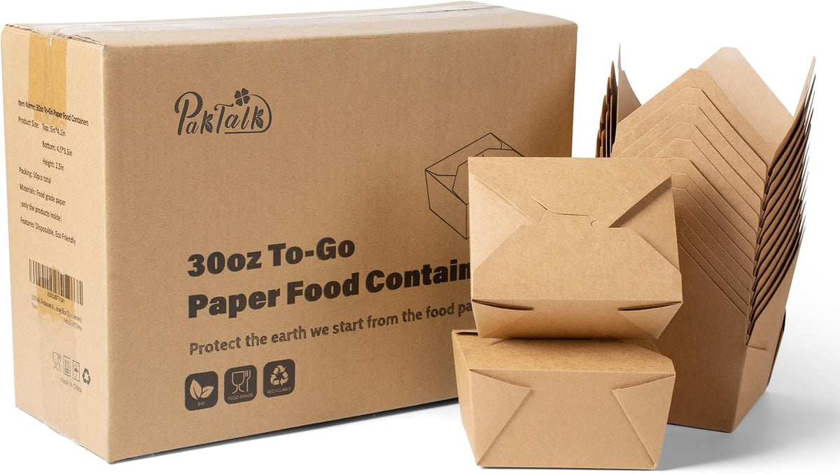 50 Pack Paper To Go Containers