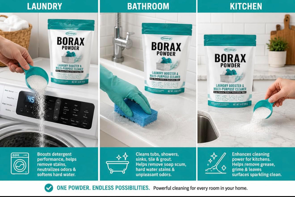 Borax Powder Multi-Purpose Household Cleaner, Laundry Booster and Stain Remover