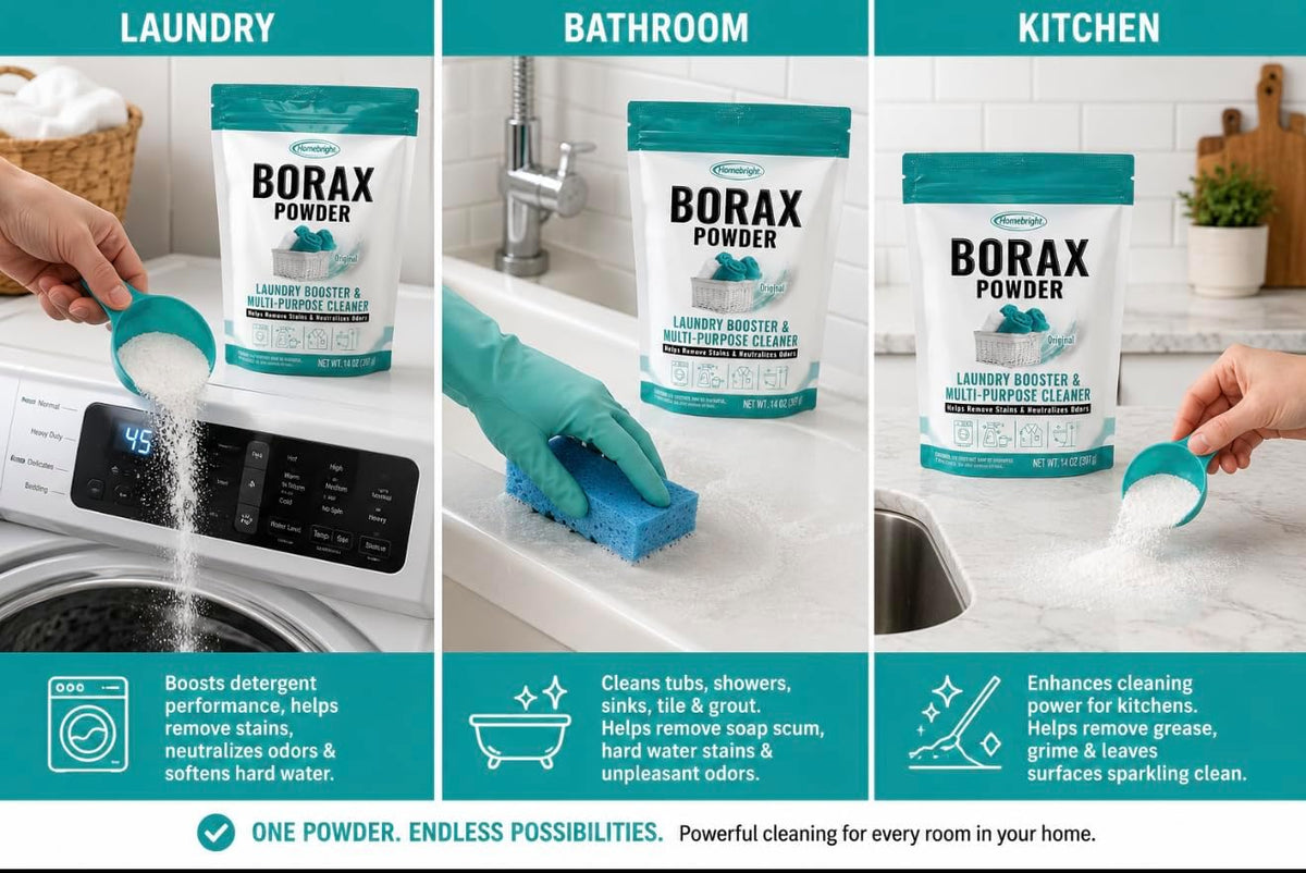 Borax Powder Multi-Purpose Household Cleaner, Laundry Booster and Stain Remover